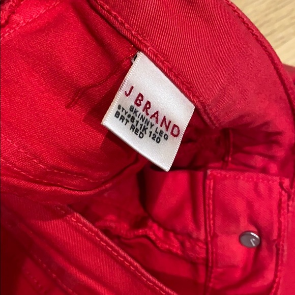 J Brand Skinny Leg Jeans - Size 26 - Red - Picture 4 of 6